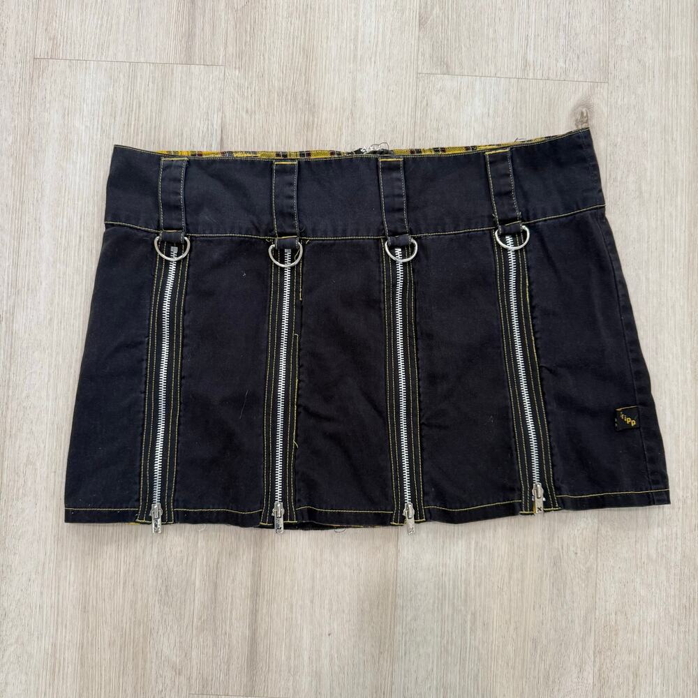 Tripp NYC Mini Skirt Zipper Detail Y2K Goth Punk Vintage 90s Grunge Bratzcore XL